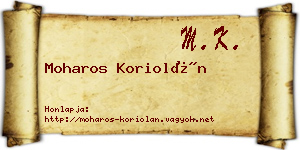 Moharos Koriolán névjegykártya
